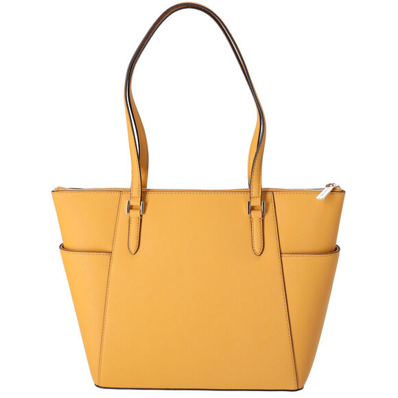 Michael Kors Charlotte Large Top Zip Leather Tote Golden Rod Yellow - Picture 4 of 5